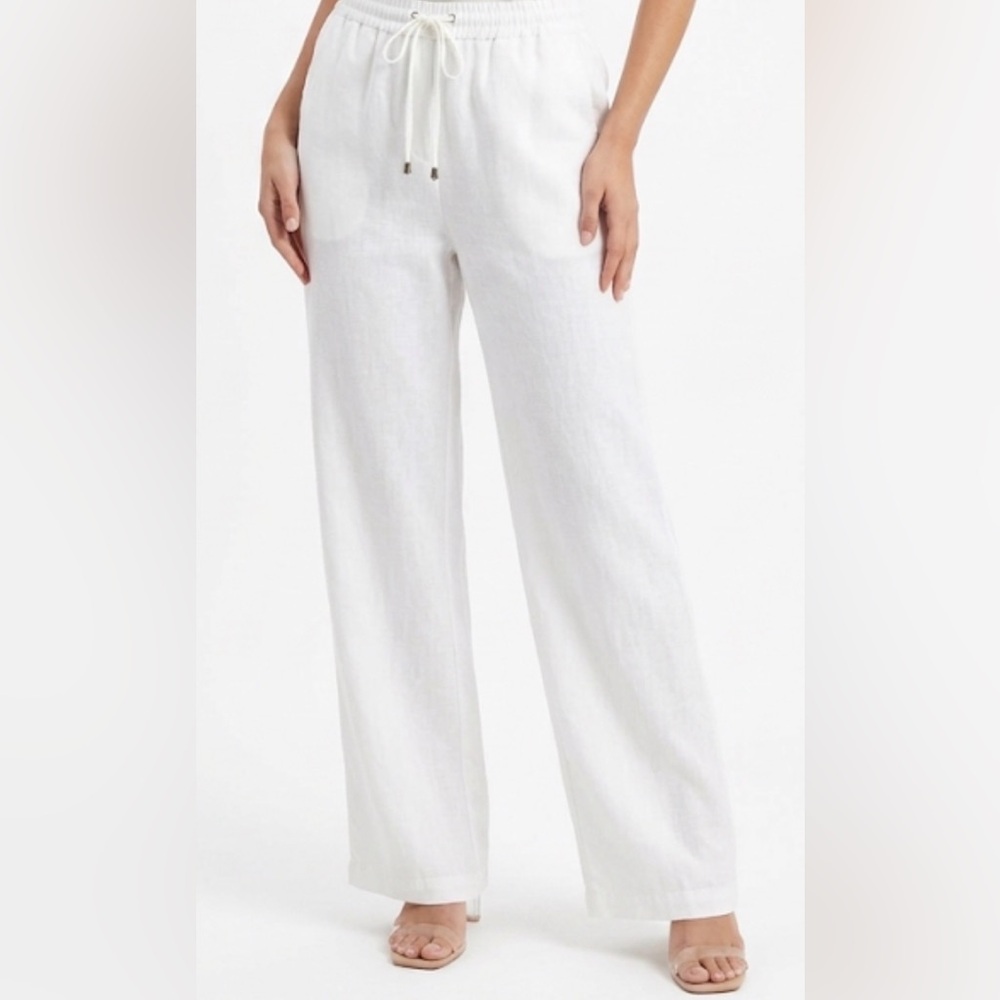 Vince Camuto White Elastic Waist Pants